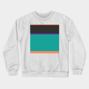 An elegant farrago of Light Red Ochre, Faded Orange, Christmas Purple, Blue/Green and Dark Grey stripes. Crewneck Sweatshirt